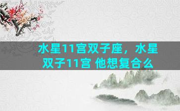 水星11宫双子座，水星双子11宫 他想复合么